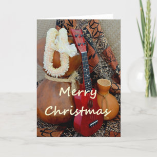 Cartão De Festividades Merry Christmas with White Ribbon Lei