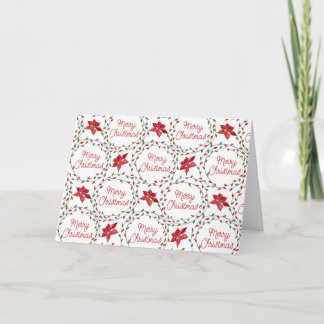 Cartão De Festividades Merry Christmas wreath red green white
