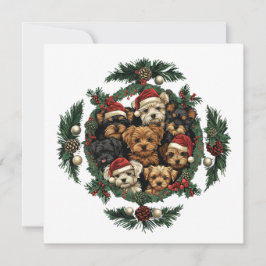 Cartão De Festividades Merry Christmas Yorkshire Terrier Dogs