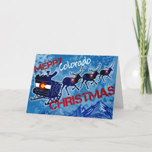 Cartão De Festividades Merry Colorado Christmas grunge greeting cards