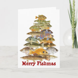 Cartão De Festividades Merry Fishmas- Freashwater Fish Christmas Tree
