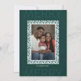 Cartão De Festividades Merry Holly Days Holiday Photo Card (Pine)