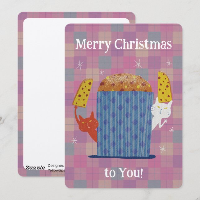 Cartão De Festividades Merry Jolly Panettone! (Frente/Verso)