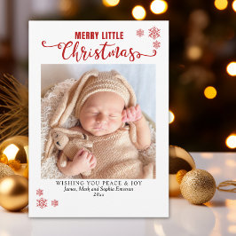 Cartão De Festividades Merry Little Christmas, Baby First Photo
