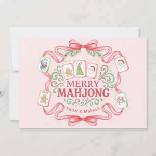 Cartão De Festividades Merry Mahjong Natal