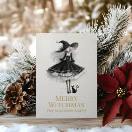 Cartão De Festividades Merry Witchmas Dark Gothic Witch Holiday Card