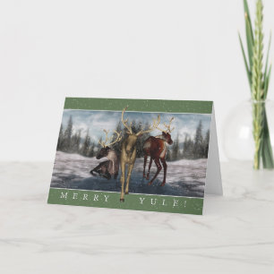 Cartão De Festividades Merry Yule Winter Stag Greeting Card