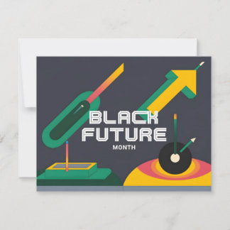 Cartão De Festividades Mês do Futuro Negro - Progresso Geométrico Negrito