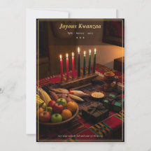 Mesa de Kwanzaa com Kinara