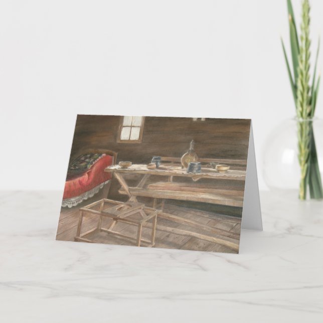 Cartão De Festividades Mesa de lava e quarto de dormir (Frente)