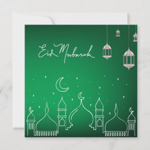 Cartão De Festividades Mesquita de Arte da Linha Eid Mubarak