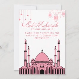 Cartão De Festividades Mesquita Eid Mubarak Rosa