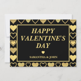 Cartão De Festividades Metallic Gold Accent Hearts Valentine’s Gift