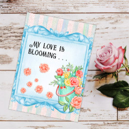 Cartão De Festividades Meu amor é Dia de os namorados de Rosas Blooming