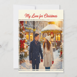 CARTÃO DE FESTIVIDADES MEU AMOR PELO HOMEM E MULHER CENA DE NATAL JUNTOS