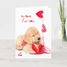 Cartão De Festividades Meu amor pelo seu ouro, namorados de cachorrinho.