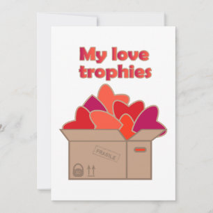 Cartão De Festividades Meu amor troféu no cheio de Namorados corações