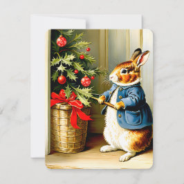 Cartão De Festividades meu belo coelho do Natal, vintage