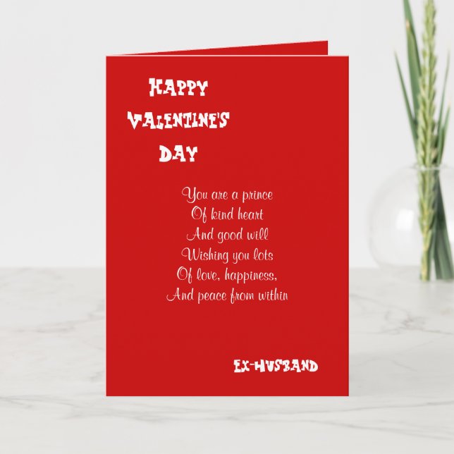 Cartão De Festividades Meu ex-marido no dia de os namorados (Frente)
