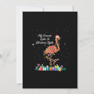 Cartão De Festividades Meu Favorito É Flamingo de Fantasia de Luzes de Na