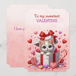 Cartão De Festividades Meu Kit de Caixa de Gatinhos de São Valentão