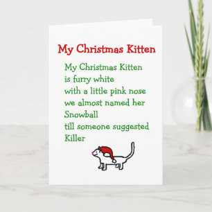 Cartão De Festividades Meu Kitten de Natal - Um Poema de Natal engraçado