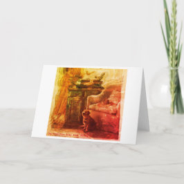 Cartão De Festividades Meu lugar feliz: livros. pássaros. O cachorro