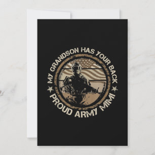 Cartão De Festividades Meu neto tem seu exército orgulhoso nas costas mi