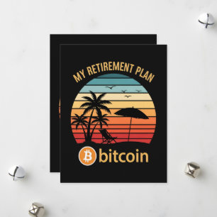 Cartão De Festividades Meu Plano de Aposentadoria Bitcoin Praia Pôr do So