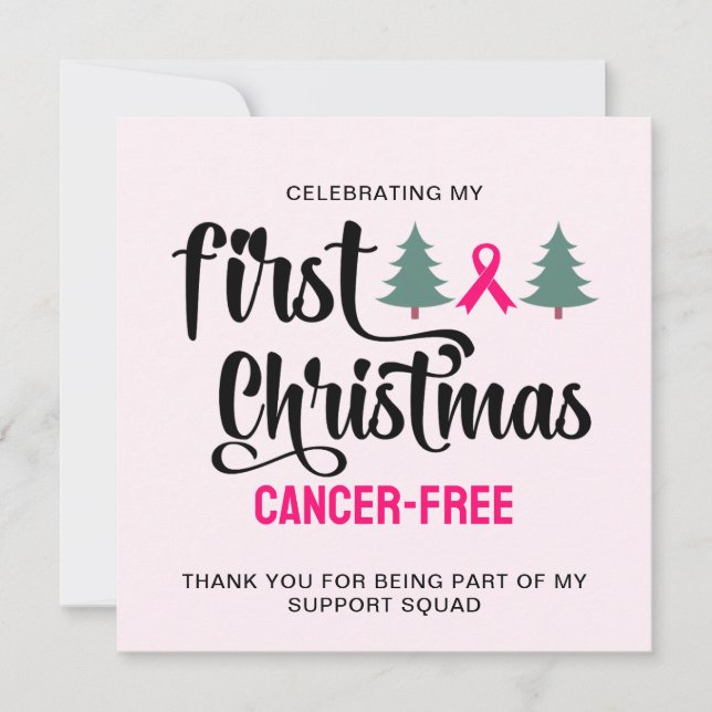 Cartão De Festividades MEU PRIMEIRO Cancer NATAL Livre De Mama Obrigado (Frente)