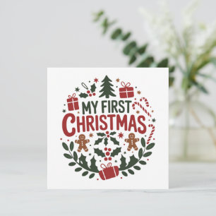 Cartão De Festividades Meu Primeiro Natal 1º Natal Família Combinando Beb