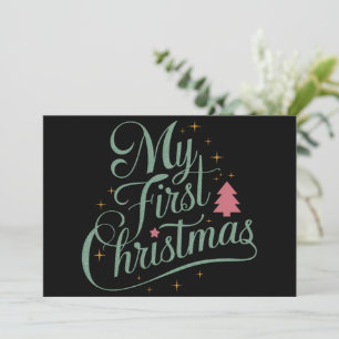 Cartão De Festividades Meu Primeiro Natal Combinando Família Natal Recém-