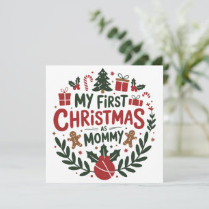 Cartão De Festividades Meu Primeiro Natal Como Mamãe Família Corresponden