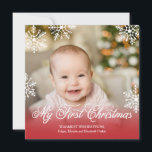 Cartão De Festividades Meu Primeiro Natal Feriado Quadrado de Gradiente V<br><div class="desc"></div>