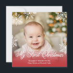 Cartão De Festividades Meu Primeiro Natal Feriado Quadrado de Gradiente V<br><div class="desc"></div>