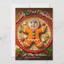 Meu Primeiro Natal Foto de Biscoito de Gengibre Fo