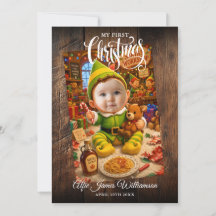 Meu Primeiro Natal Santas Pequeno Ajuda Foto