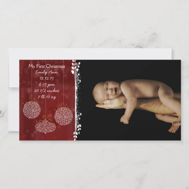 Cartão De Festividades Meus 3 Ornamentos Brancos de Natal (Frente)