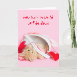 Cartão De Festividades Mew vira meu mundo de cabeça para baixo gatinho