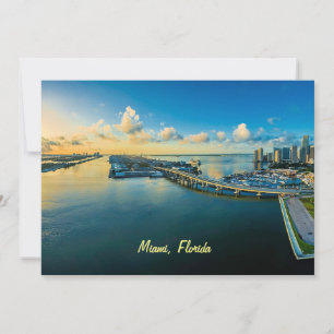 Cartão De Festividades Miami, Flórida, vista panorâmica,