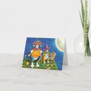 CARTÃO DE FESTIVIDADES MIAR E FITZ GATOS, FUNÇÃO OU TRATAMENTO ENGRAÇADO