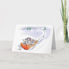 Cartão De Festividades Mic, Mac e Moe's Winter Holiday Landscape Card