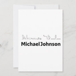 Cartão De Festividades Michael Johnson Nome com Arte de Hieróglifos