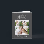 Cartão De Festividades Microfoquic rústico de Natal moderno<br><div class="desc">O cartão de férias de na moda multifoto moderno e mínimo de Natal. Com texto desenhado à mão moderno e árvores. A cor do backer pode ser personalizada. na moda mínimo moderno de Natal simples</div>