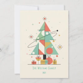 Cartão De Festividades Mid-Century Merry Christmas