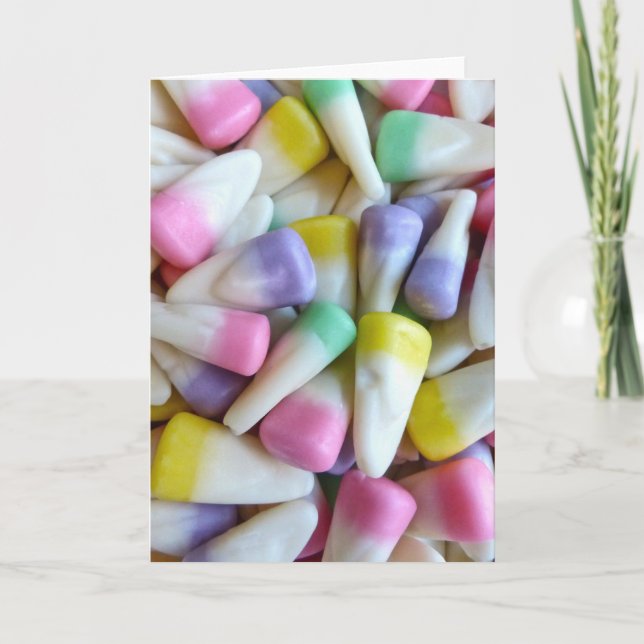 Cartão De Festividades Milho de doces da páscoa (Frente)