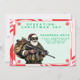 Cartão De Festividades Militares Engraçados/Papais noeis de Natal