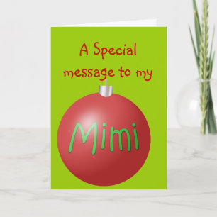 Cartão De Festividades Mimi Christmas ornament card