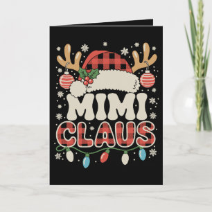 Cartão De Festividades Mimi Claus Luzes de Natal Xmas em Xadrez Búfalo Ve