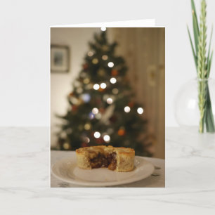 Cartão De Festividades Mince torta com árvore de Natal